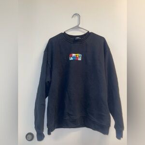 Kith Multicolor Logo Black Crewneck Sweater